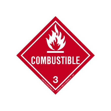 Combustible Shipping Label